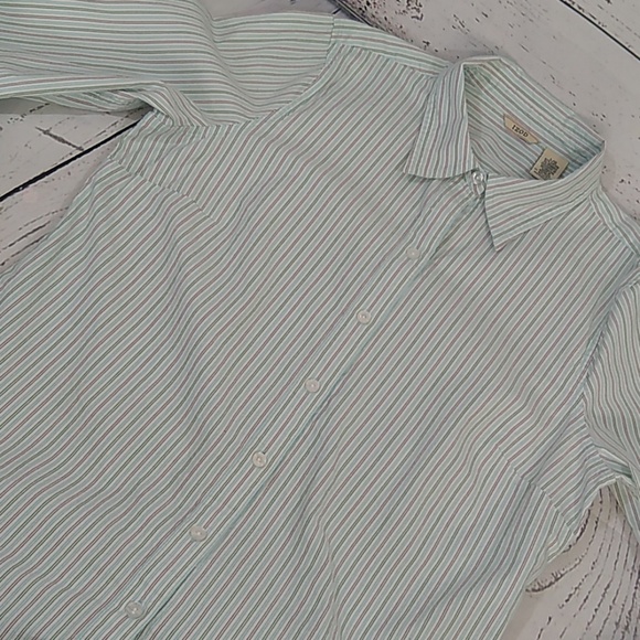 Pin Striped Izod Button Up Long Sleeve Shirt - Picture 4 of 8